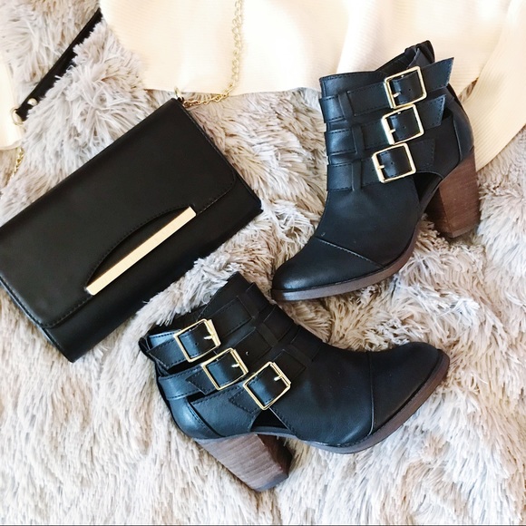 Mossimo Supply Co. Shoes - Black Buckle Booties